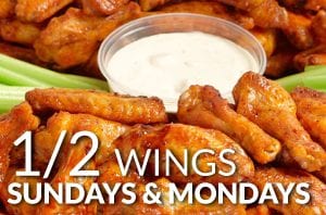 Happy Thanksgiving! We are OPEN and Chicken Wings are Half Price!